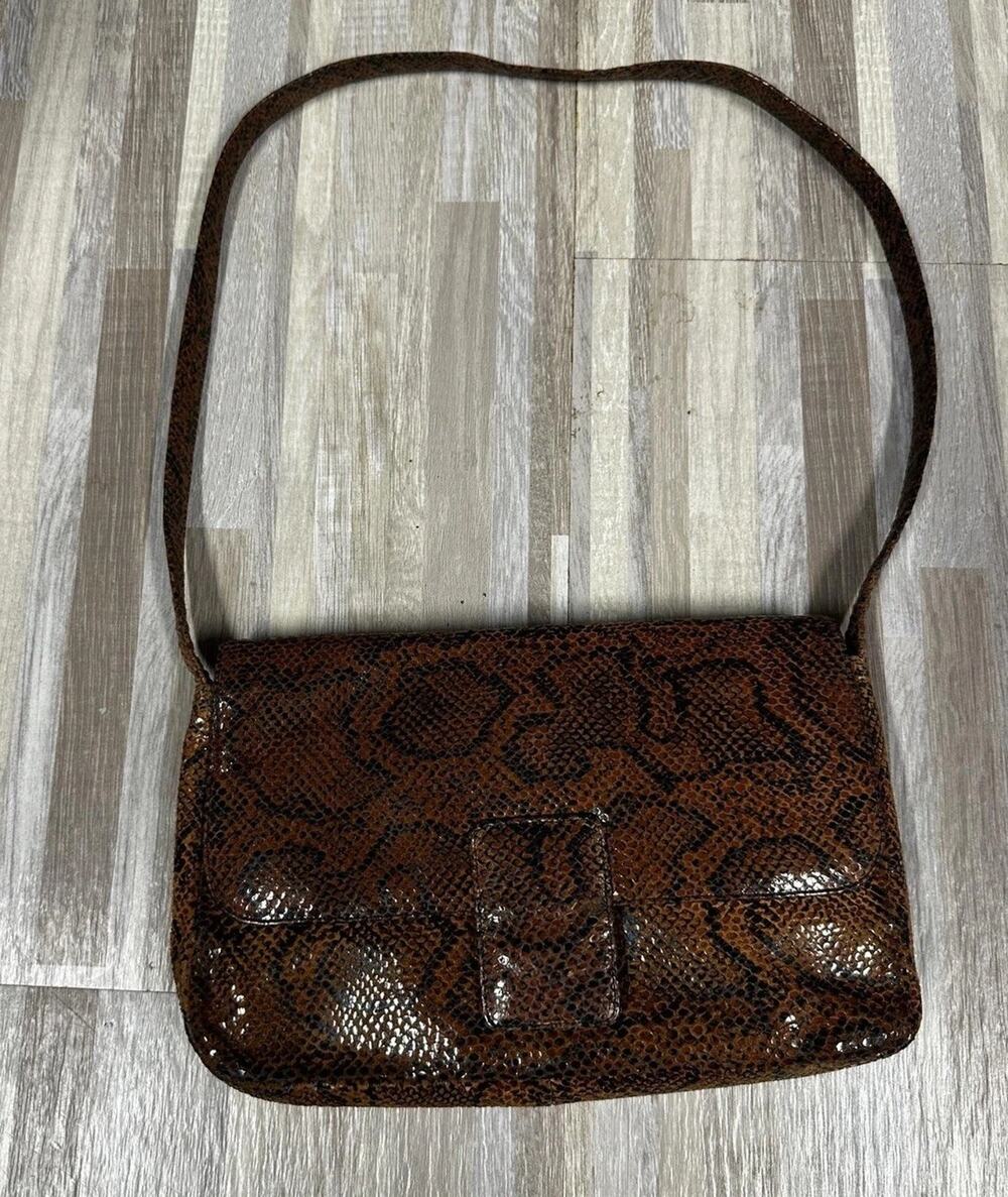 Relic Shoulder Bag Womens Brown Snakeskin Faux Leather